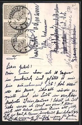 AK Heinrich Heine Der Hans und die Grete tanzen herum