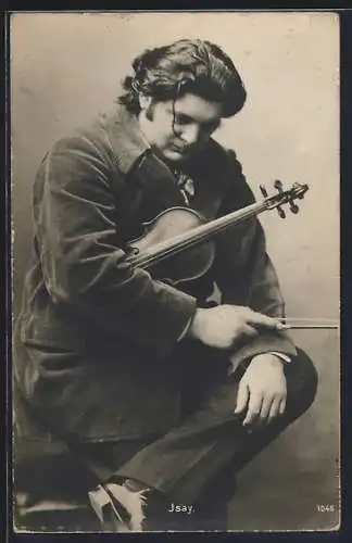AK Portrait Musiker Eugene Ysaye mit Violine
