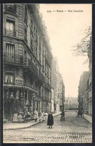 AK Paris, Rue Lecuirot, Blick in die Strasse