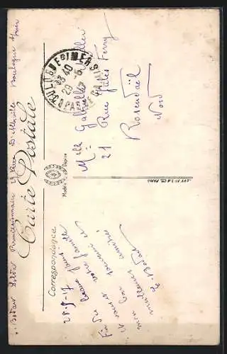 AK französischer Fischer in Ölmantel mit Netz