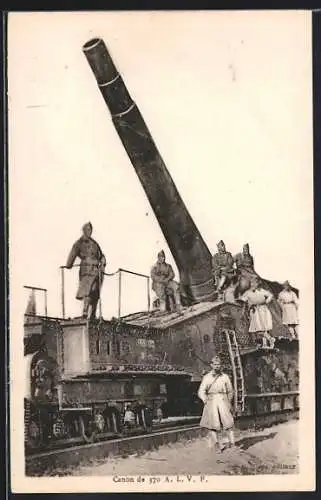 AK Canon de 370 ALVF, französisches 37cm Eisenbahn Geschütz