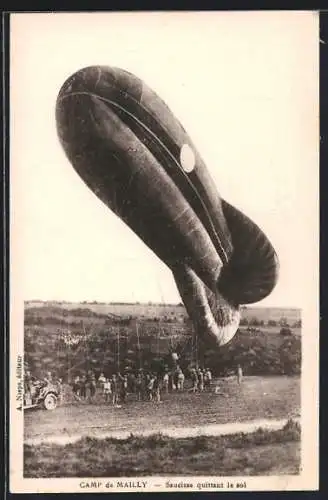 AK Camp de Mailly, Saucisse quittant le sol