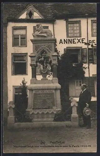 AK Houffalize, Monument érigé aux combattants morts pour la Patrie 1914-18