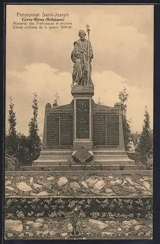 AK Givry-Mons, Pensionnat Saint-Joseph, Mémorial des Professeurs et ancoens Elèves victimes de la guerre 1914-18