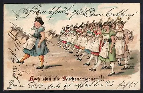 Lithographie Hoch leben alle Küchendragoner!, Scherz