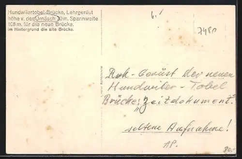 AK Urnäsch, Die Hundwilertobel-Brücke