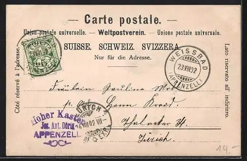 AK Appenzell, Gasthaus Hoher Kasten v. J. A. Dörig