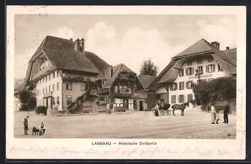 AK Langnau, Malerische Dorfpartie mit Gasthof Hirschen