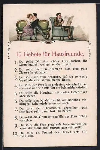 AK 10 Gebote für Hausfreunde