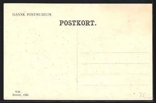 Künstler-AK Postbote mit Gehstock im Passepartout mit Posthorn