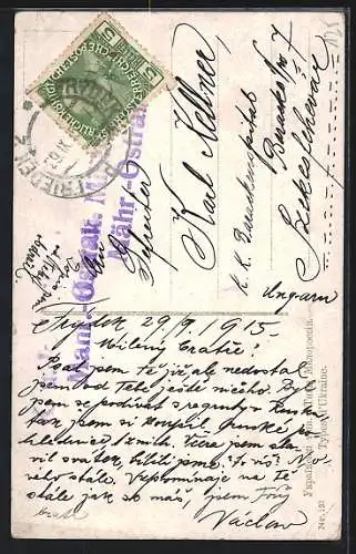 AK Alter Ukrainer in Tracht mit weissem Bart und Stock