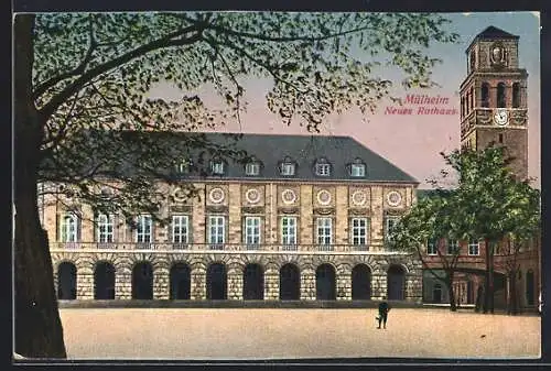 AK Mülheim / Ruhr, Partie am neuen Rathaus