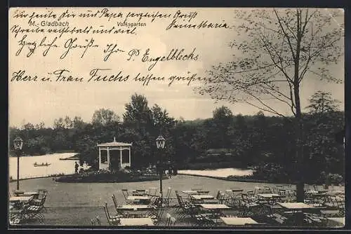 AK M. Gladbach, Volkgarten von Terrasse aus