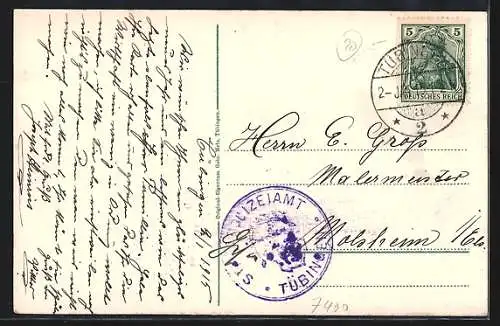 AK Tübingen, Ortsansicht von Osten