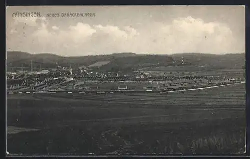 AK Münsingen, Ansicht auf das neue Barackenlager