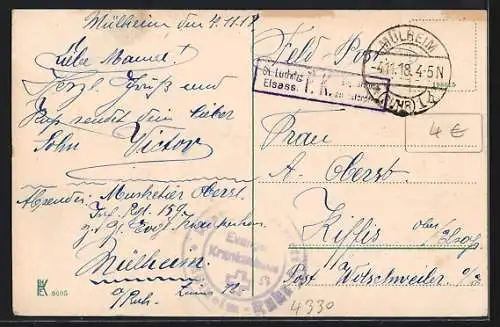 AK Mülheim-Ruhr, Schlossbrücke mit Stadtbad und Rathausturm