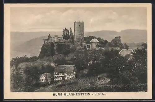 AK Blankenstein a. d. Ruhr, Ansicht auf die Burg