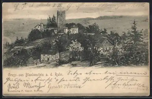 AK Blankenstein a. d. Ruhr, Ortschaft mit Burg