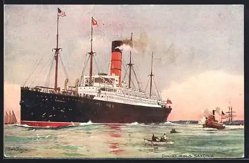 Künstler-AK Cunard RMS Saxonia