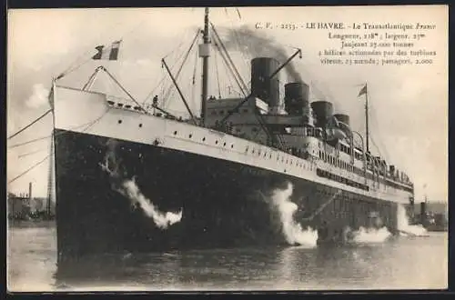 AK Le Havre, France, Passagierschiff liegt im Hafen