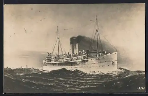 AK Schwedisches Fährschiff Drottning Victoria die Ostsee befahrend