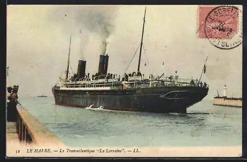 AK Le Havre, Transatlantique La Lorraine