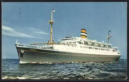 AK Passagierschiff SS Ryndam auf See