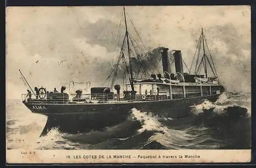 AK Paquebot Alma à travers la Manche