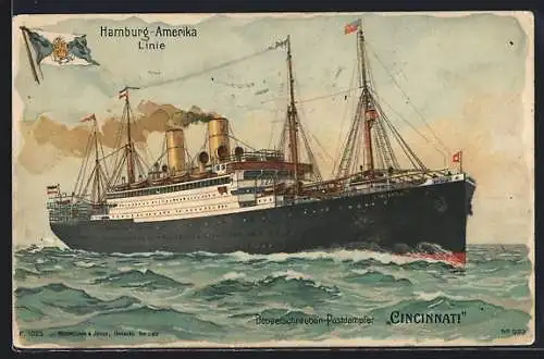 AK Doppelschrauben-Postdampfer Cincinnati, Hamburg Amerika Linie