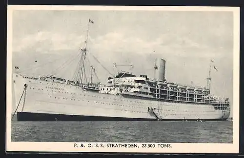 AK Passagierschiff SS Stratheden vor Anker