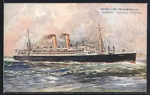 Künstler-AK Passagierschiff SS Ormonde der Orient Line