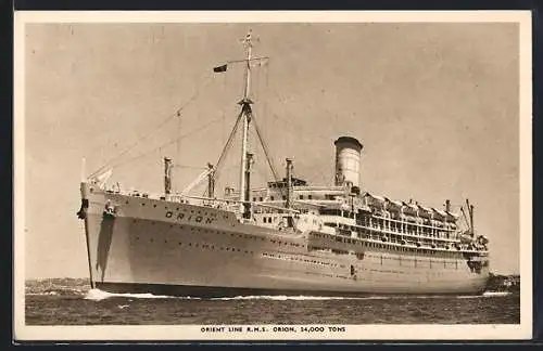 AK Passagierschiff R. M. S. Orion vor der Küste