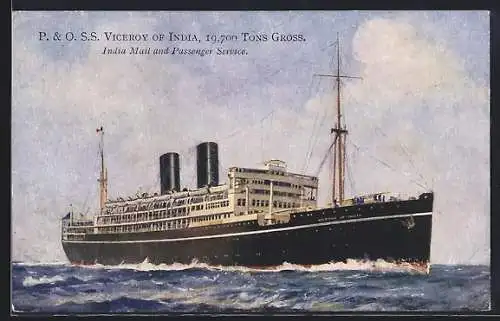 AK Passagierschiff P. & O. SS Viceroy of India, India Mail and Passenger Service