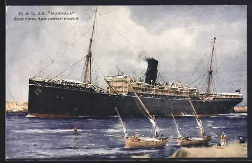 AK Passagierschiff S. S. Karmala vor der Küste