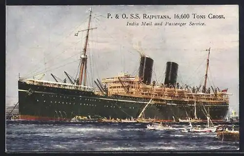 AK Post- und Passagierschiff SS Ranchi der P & O