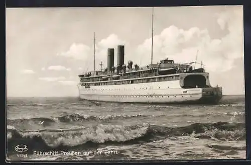 AK Fährschiff Preussen auf der Fahrt