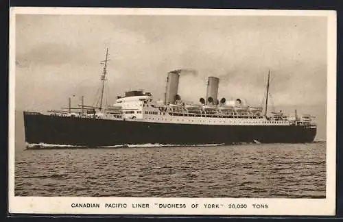 AK Duchess of York, Canadian Pacific Liner, Passagierschiff