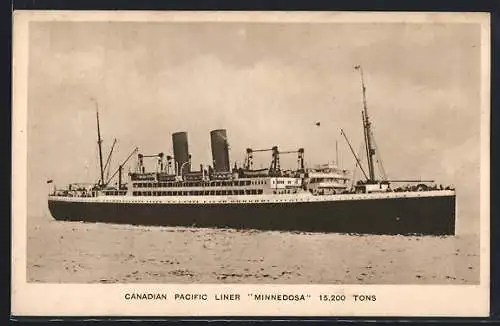 AK Passagierschiff Minnedosa auf hoher See, Canadian Pacific Liner