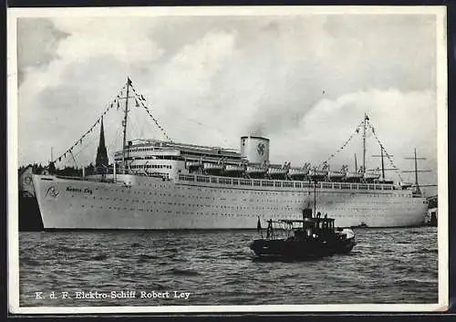 AK K. d. F. Elektro Schiff Robert Ley am Hafen