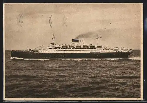 AK Passagierschiffe M. N. Vulcania und M. N. Saturnia auf hoher See