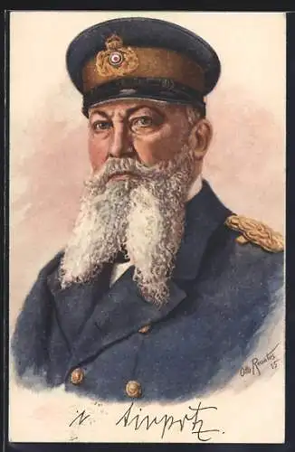 Künstler-AK Kapitän von Tirpitz in Uniform