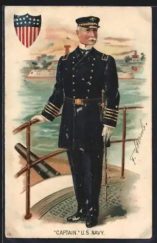Künstler-AK Captain der US Navy