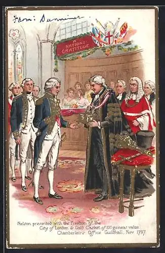 AK Kapitän Nelson presented with the Freedom of the City of London 1797