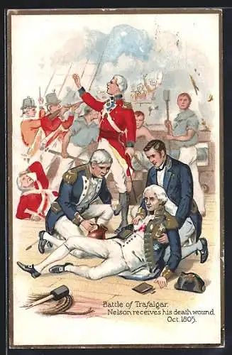 AK Battle of Trafalgar, Nelson receives his death wound
