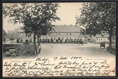 AK Oberhof /Th., Domänen-Gasthof mit Strassenkreuzung und Abzweig, Panorama