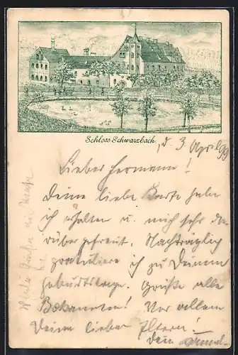 Lithographie Eisfeld, Schloss Schwarzbach