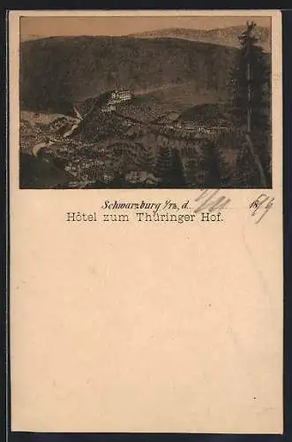 Lithographie Schwarzburg i. Th., Hotel zum Thüringer Hof