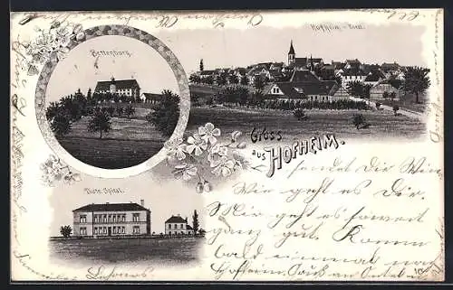 Lithographie Hofheim, Bettenburg, Distr. Spital, Totalansicht