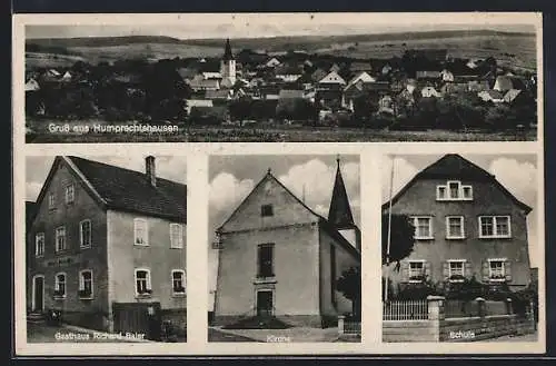 AK Humprechtshausen, Gasthaus Richard Baier, Kirche, Schule