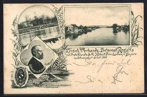 AK Schweinfurt, II. Fränk. Verbands u. Internat Ruderregatta unter Protekturat Prinz Ludwig zu Bayern am 16. Juli 1899